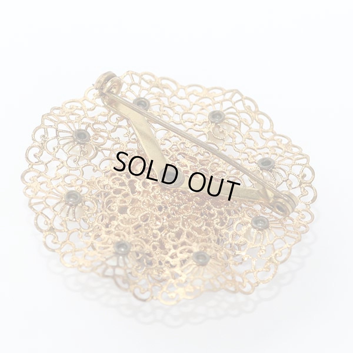 画像7: 英国1950-70sフィリグリー細工花ブローチ    (7)