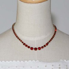 画像2: 英国1950-70ｓガーネットガラスの コスチュームジュエリー ネックレス (2)