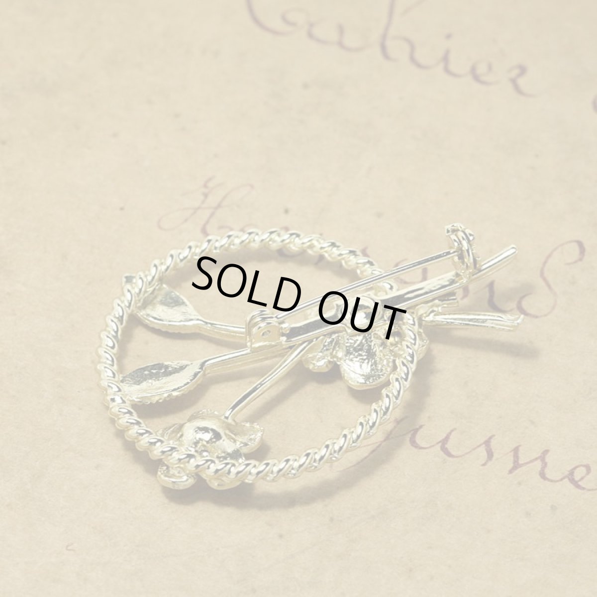 画像6: 〈イギリス〉1960-70年代 リースフラワーブローチ  (6)