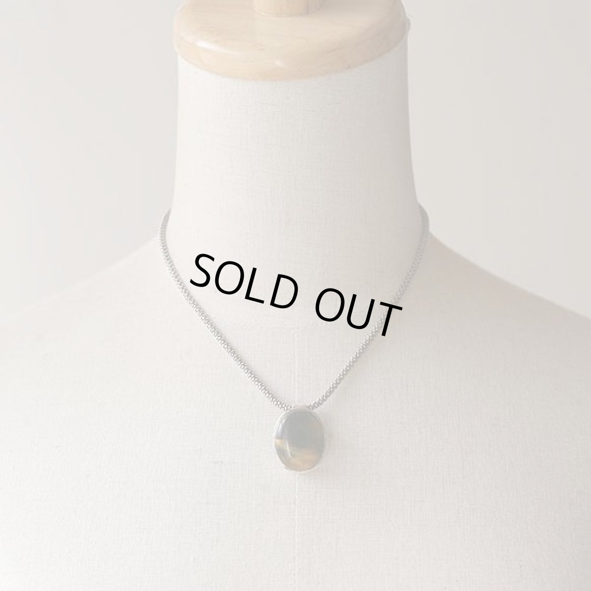 画像2: 〈スターリングシルバー〉1950年代 刻印925タイガーアイ天然石ネックレス (2)