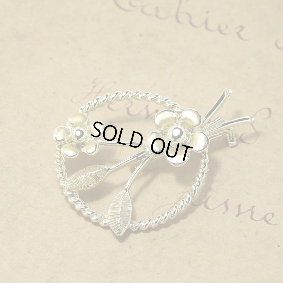 画像5: 〈イギリス〉1960-70年代 リースフラワーブローチ  (5)