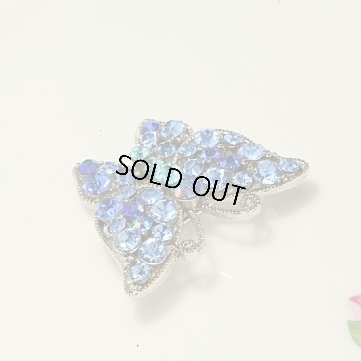 画像6: 〈イギリス〉1950年代 豪華なグリーンとクリアラインストーンのバタフライブローチ (6)