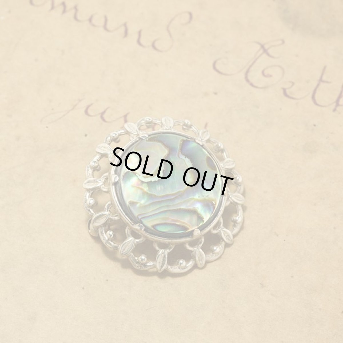 画像4: 〈シルバー〉刻印1950-60s アバロンシェルの透かし細工ブローチ (4)