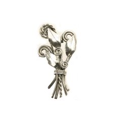 画像1: 〈シルバー〉1900-20年代 Signed jewelry　銀細工のブーケブローチ (1)