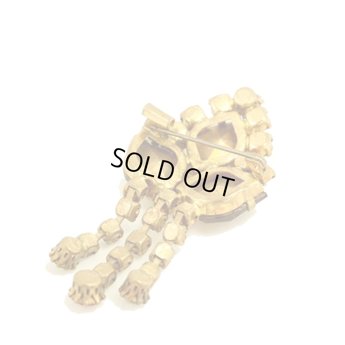 画像4: 〈イギリス〉1930年代 シックなガラスラインストーンの揺れるタッセルブローチ (4)