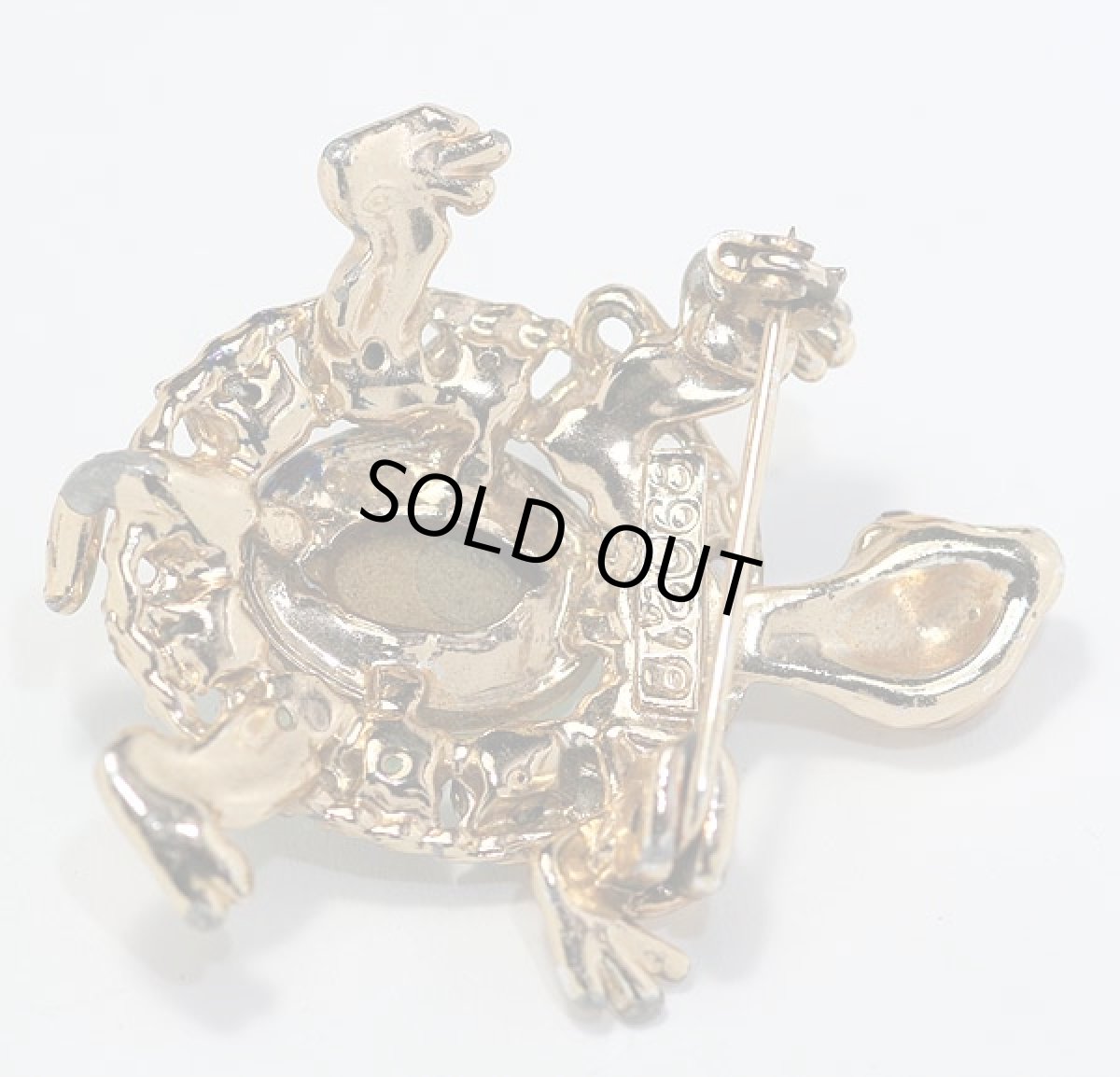 画像6: 英国1950-70ｓオーロラ加工と透かし細工のカメブローチ (6)