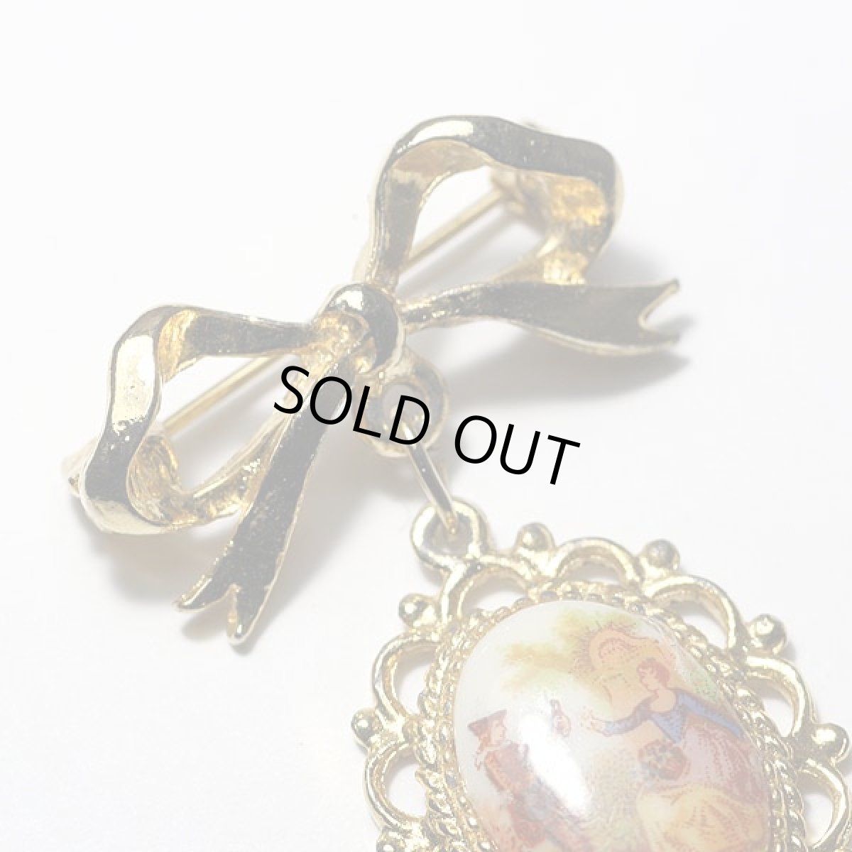 画像2: 英国1940ｓ貴族カップルの揺れるポーセリンブローチ (2)