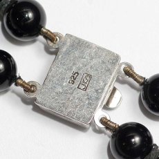 画像6: 〈JKa〉1920ｓ純銀 シルバー 刻印925 フレンチジェット ブラックガラスのチョーカー ネックレス (6)