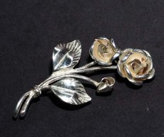 画像3: 1940-50s英国シルバー ローズ(薔薇)の花束ブローチヴィンテージジュエリー刻印SILVER (3)