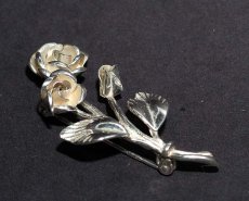 画像4: 1940-50s英国シルバー ローズ(薔薇)の花束ブローチヴィンテージジュエリー刻印SILVER (4)