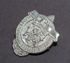 画像3: 1928年バーミンガム 純銀 ホールマーク 紋章アンティークジュエリーブローチ (3)