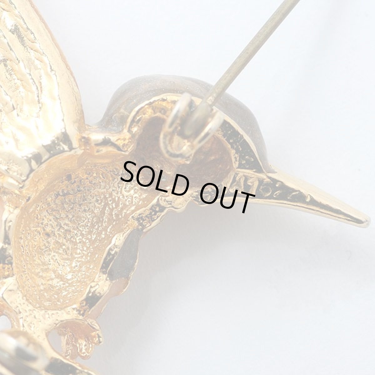 画像3: 1950-60s エナメル細工とラインストーン愛と喜びを運ぶ神使ハチドリブローチ (3)