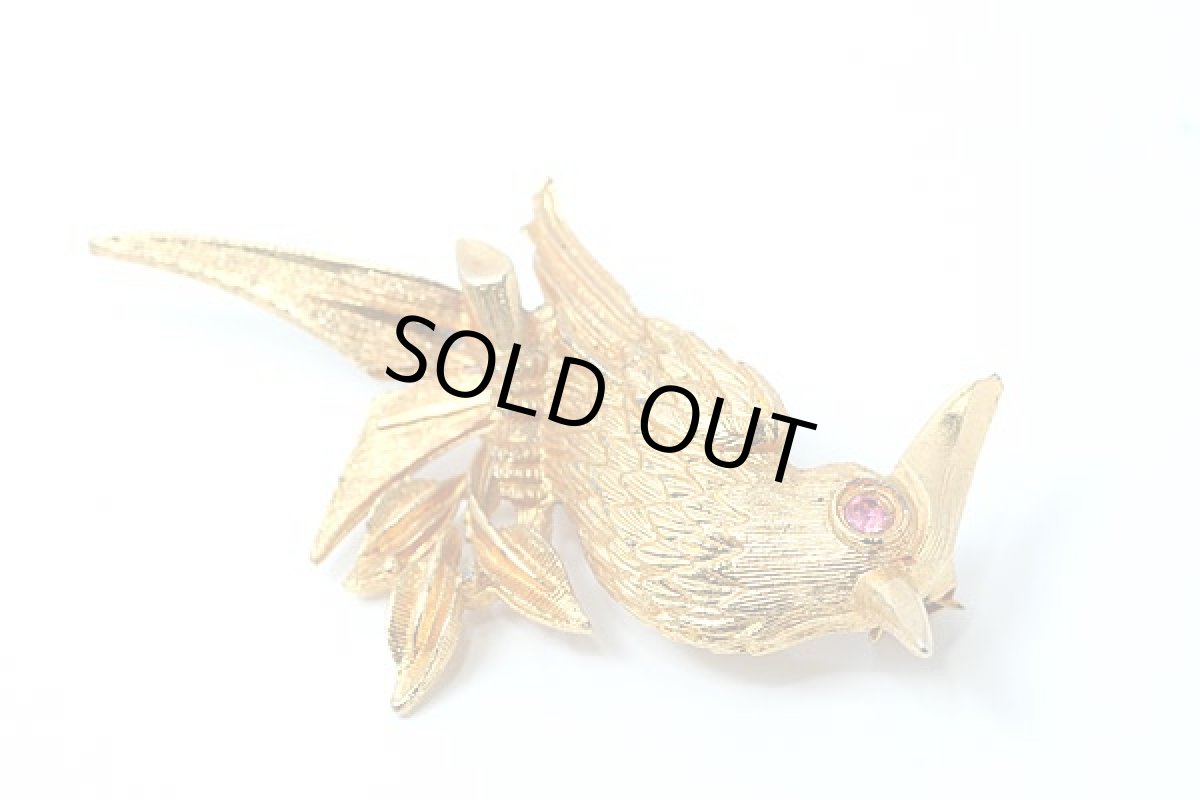 画像4: 1950s コスチュームジュエリーのヴィンテージ鳥ブローチ (4)