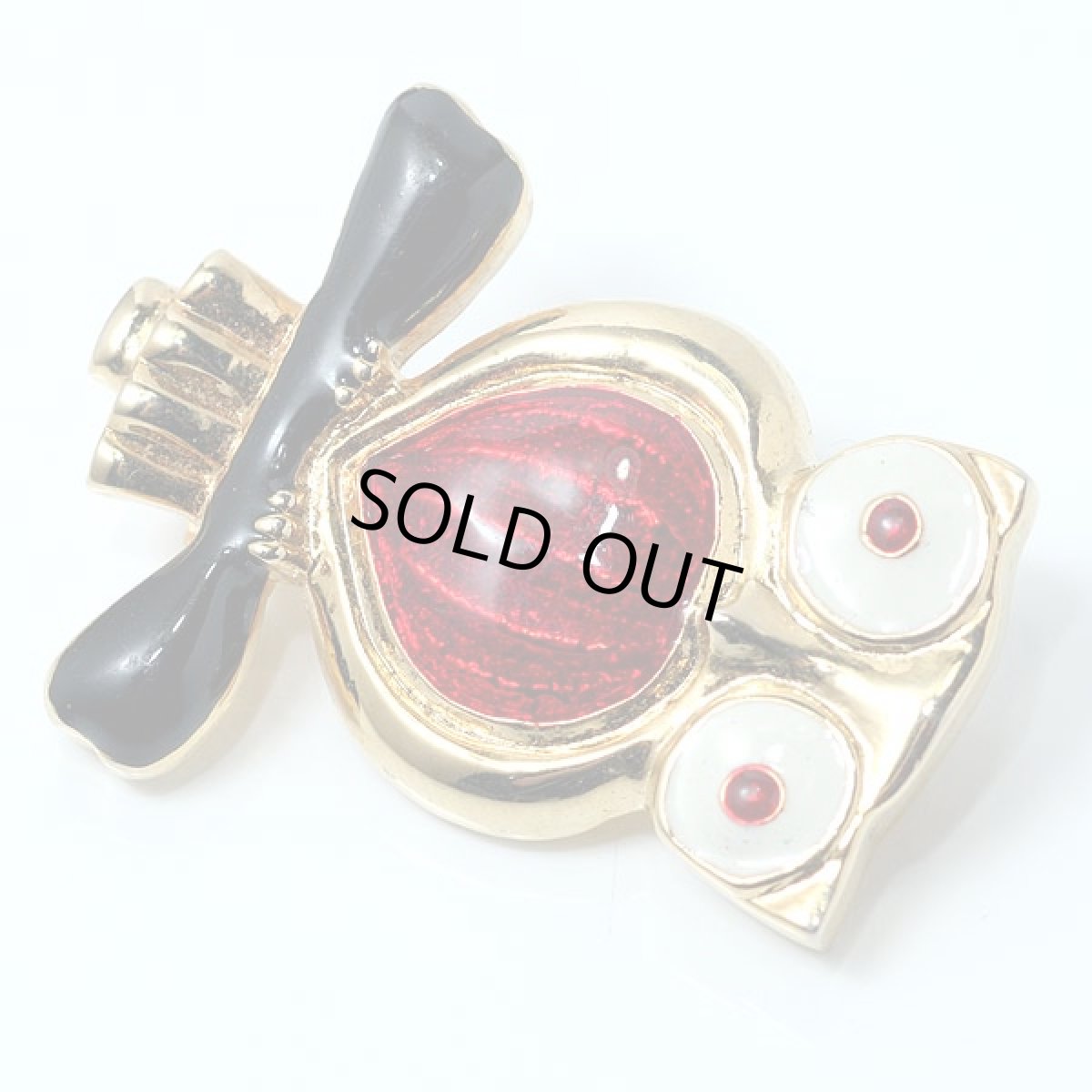 画像3: イギリス1950s-1970ｓ幸福を運ぶフクロウのエナメル細工ブローチ (3)