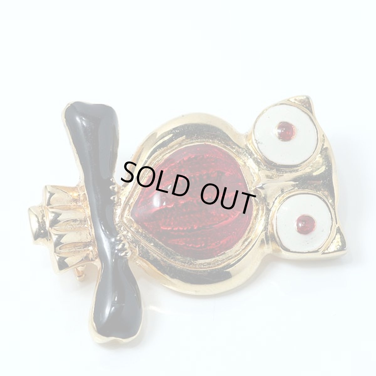 画像4: イギリス1950s-1970ｓ幸福を運ぶフクロウのエナメル細工ブローチ (4)