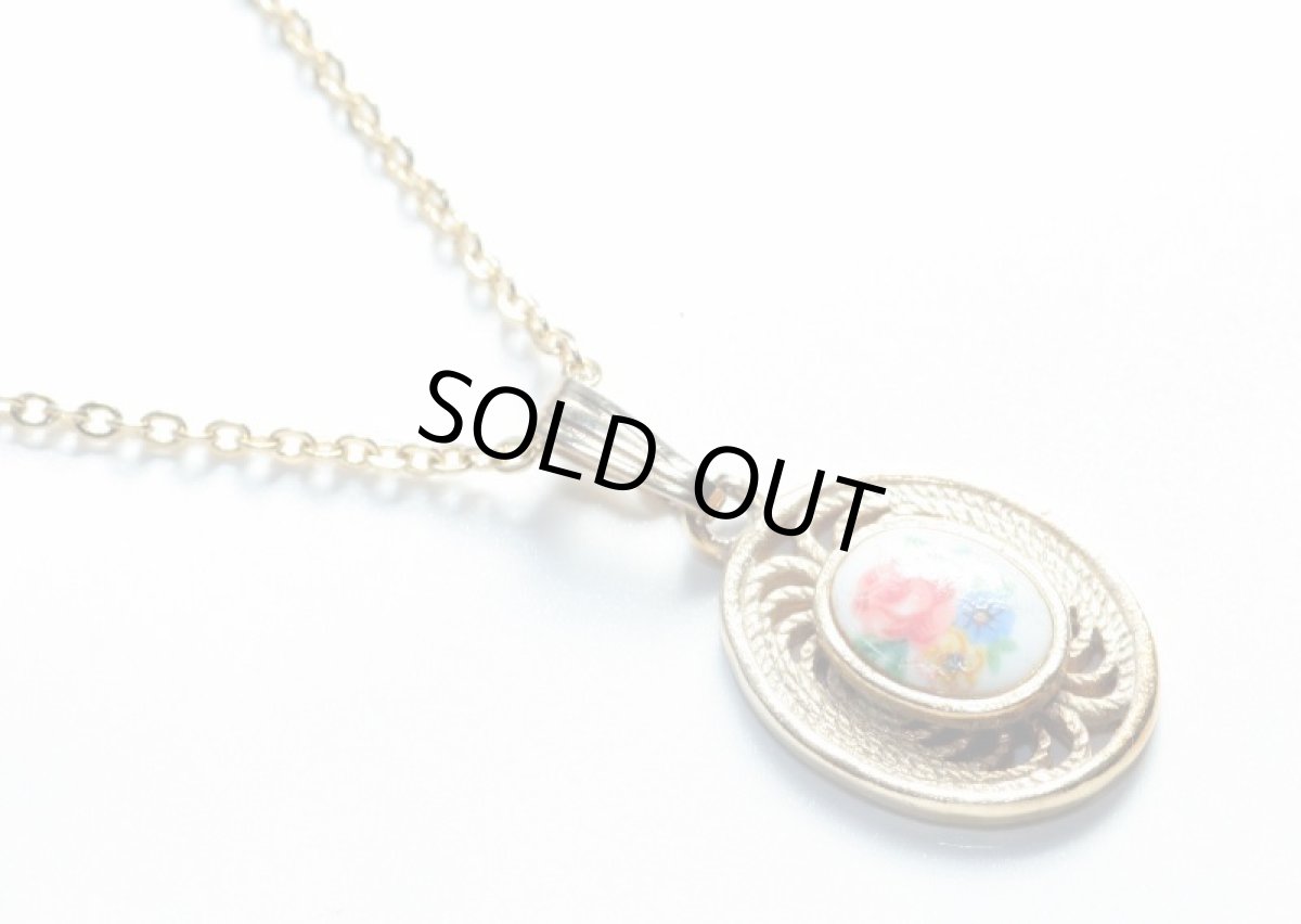 画像4: SARAH COVサラコベントリー1950-70sハンドペイントローズ(薔薇)ヴィンテージネックレス (4)