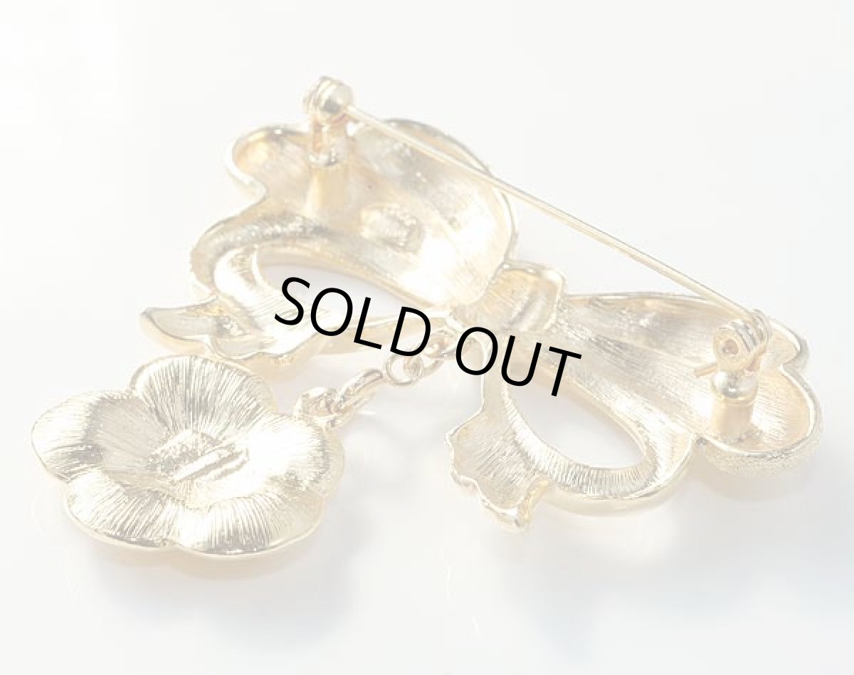 画像6: 〈B.C.LIND〉1950-1970s14K リボンと揺れるローズのブローチ (6)