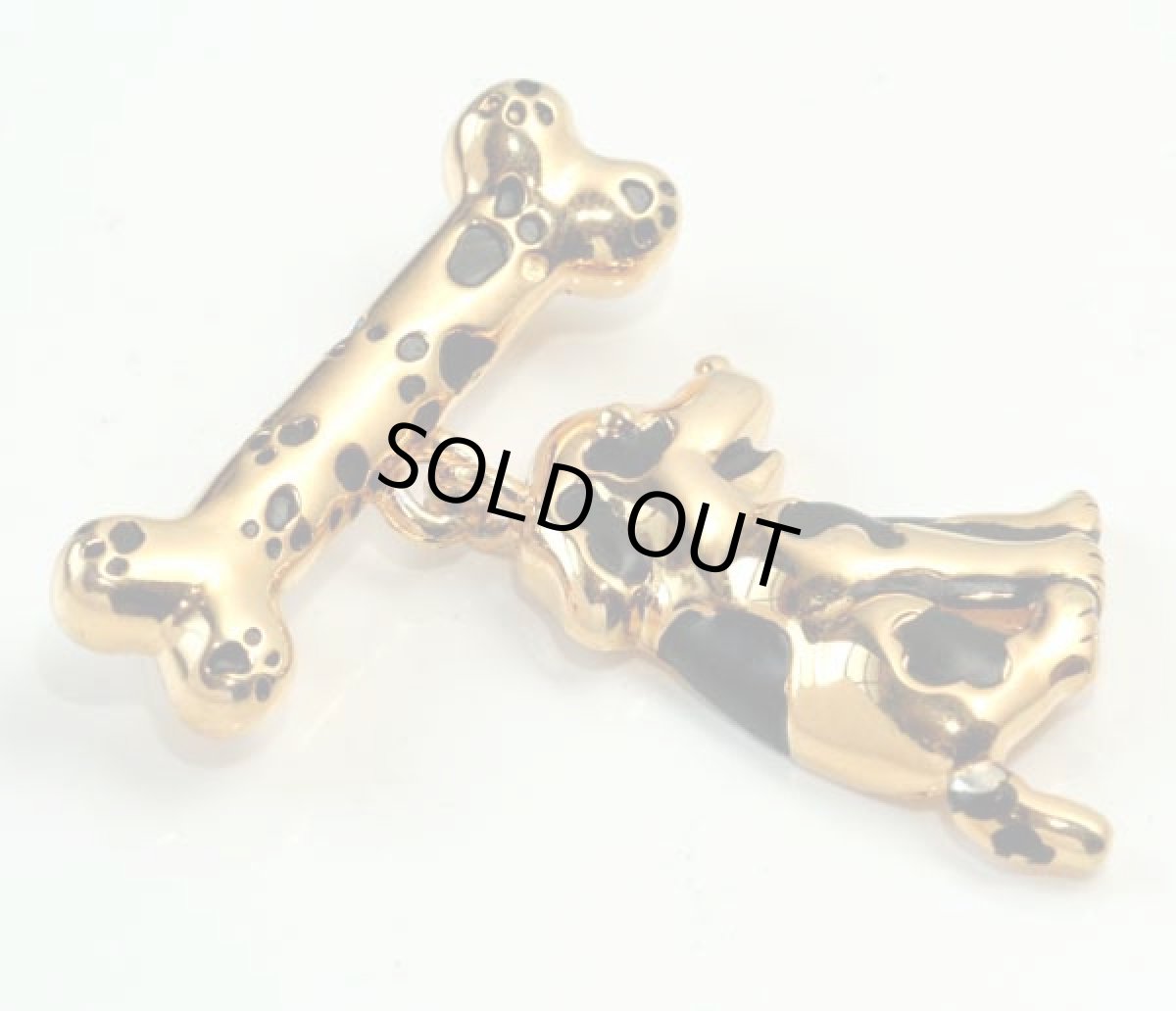 画像3: 〈AK〉1980s 可愛すぎるイヌと骨コスチュームジュエリーブローチ (3)