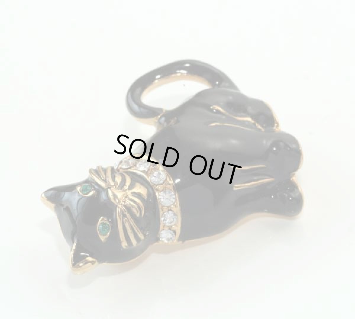 画像4: 〈MONET〉モネ1960-70ｓエナメルの黒猫ブローチ (4)