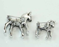 画像6: 英国1960s 黒馬のペア親子ブローチ2個セットスキャッタピン(scatter pins) jewelry (6)