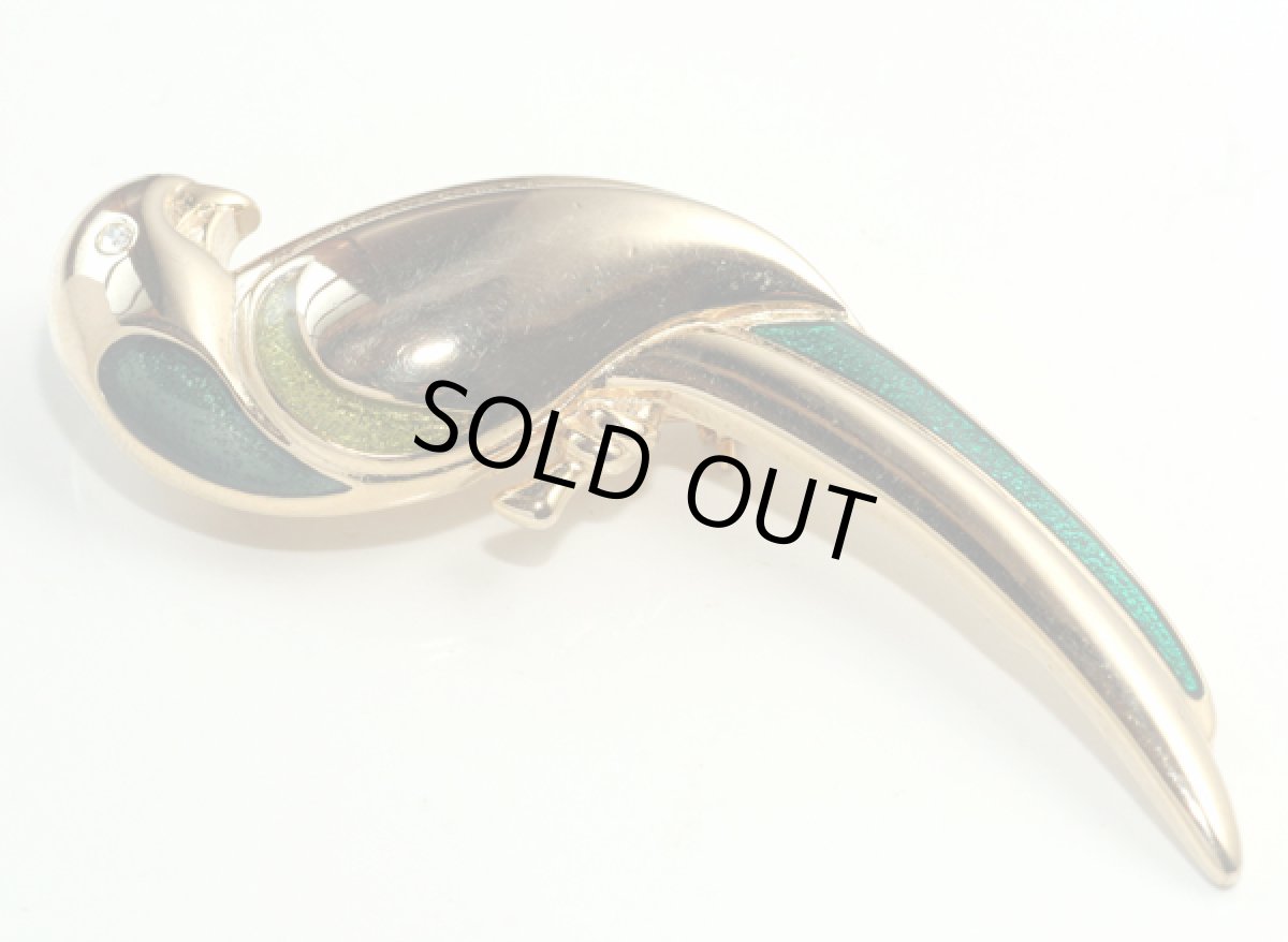 画像3: 〈Liz Claiborne〉リズ クレイボーン英国1950s-1970ｓ ゴールドプレートのインコのブローチ (3)