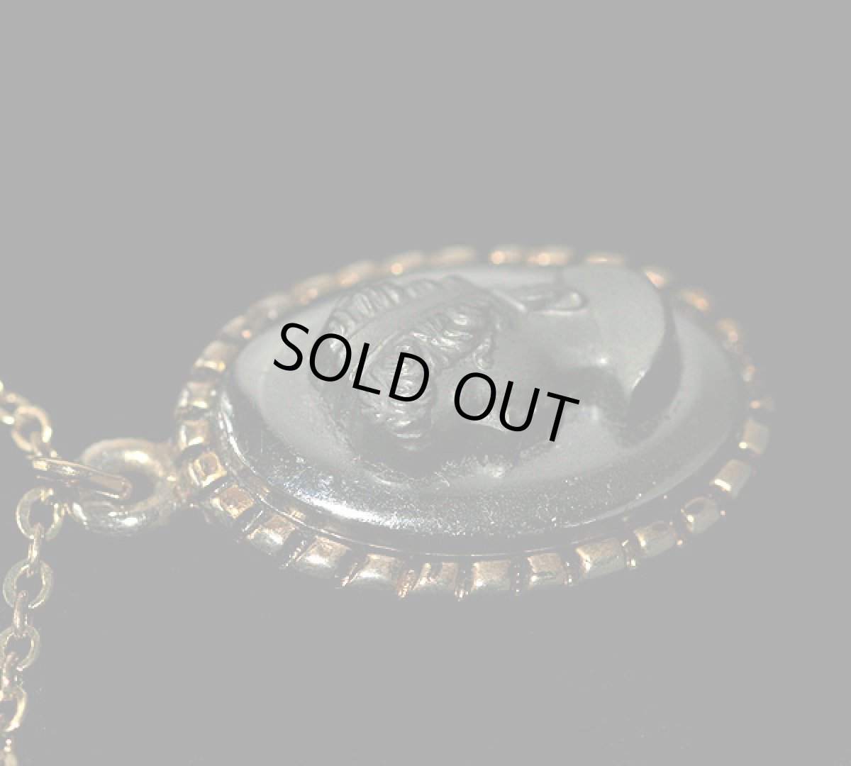 画像10: 1960-80's ブラックガラスカメオのコスチュームジュエリーネックレス  (10)