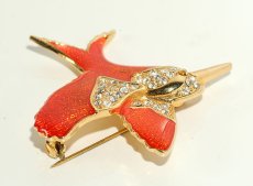 画像8: Signed jewelryイギリス1960's 鮮やかなオレンジの鳥ヴィンテージブローチ (8)