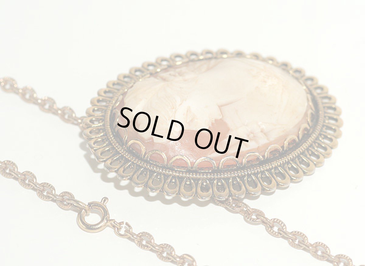 画像6: 英国1960ｓ美しいシェルカメオ2WAY ブローチ&ネックレスヴィンテージジュエリー (6)