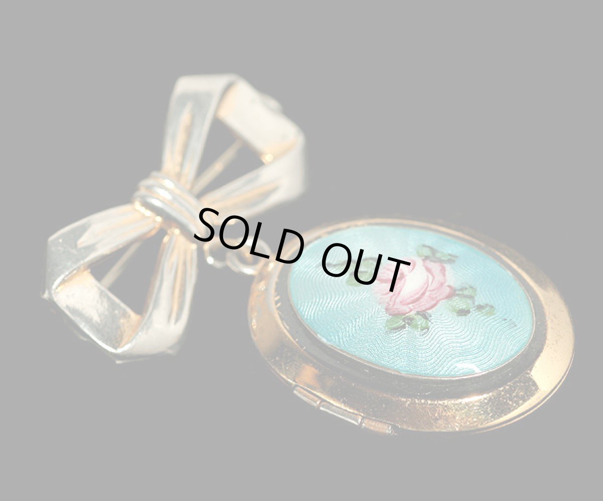 画像3: 英国1960sギロッシュエナメルのロケットブローチヴィンテージジュエリー (3)