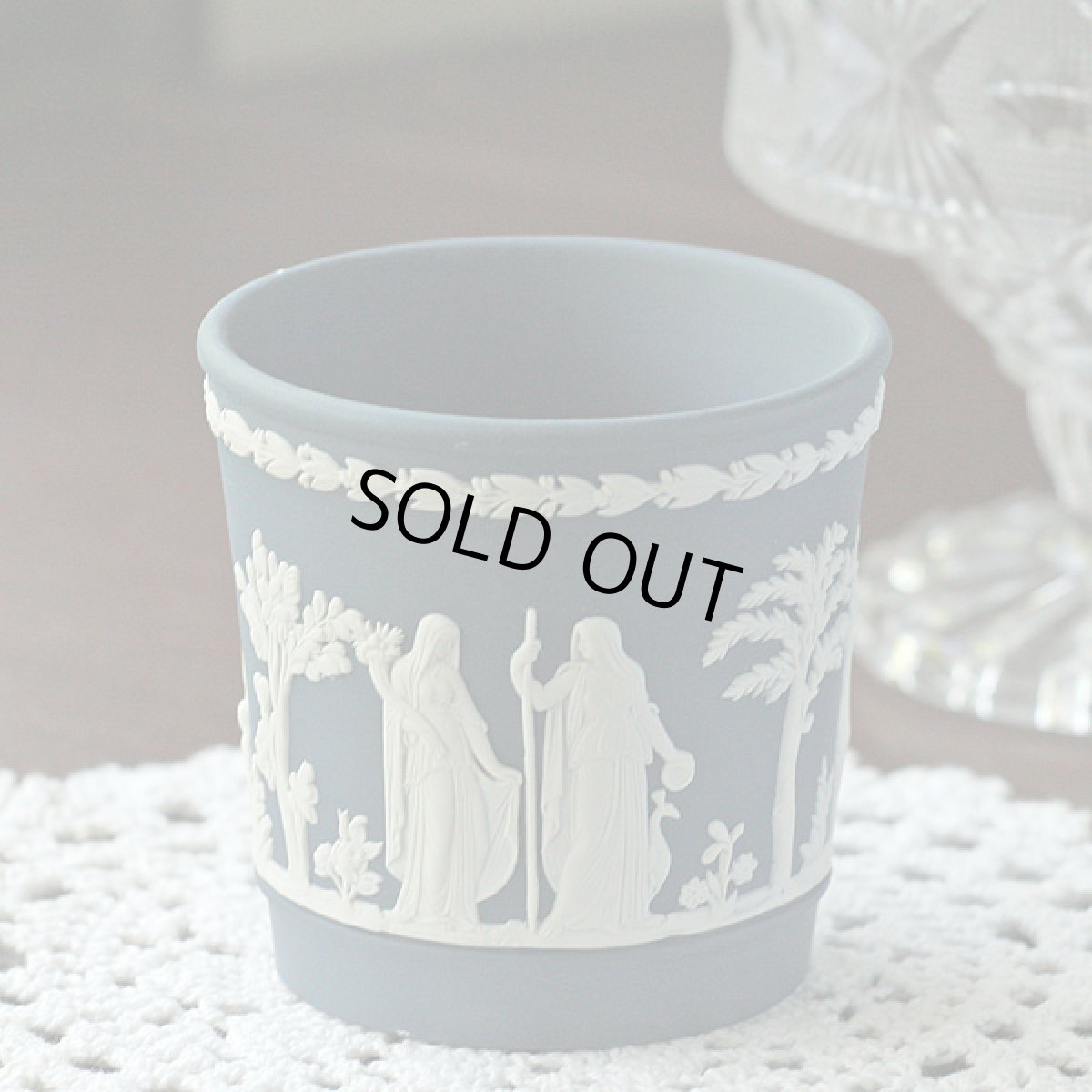 画像11: 〈WEDGWOOD〉ウエッジウッド ジャスパー ポーランドブルーのフラワーポット (11)