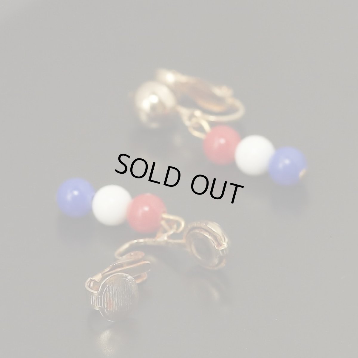 画像3: 1970s フランス国旗トリコロールカラーの可愛いイヤリング クリップ式 (3)