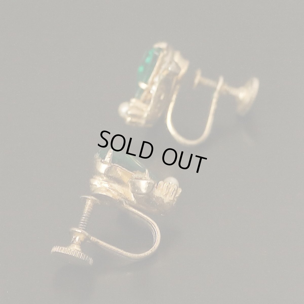 画像3: 1970s フラワーラインストーン ネジ式(スクリュー式)イヤリング (3)