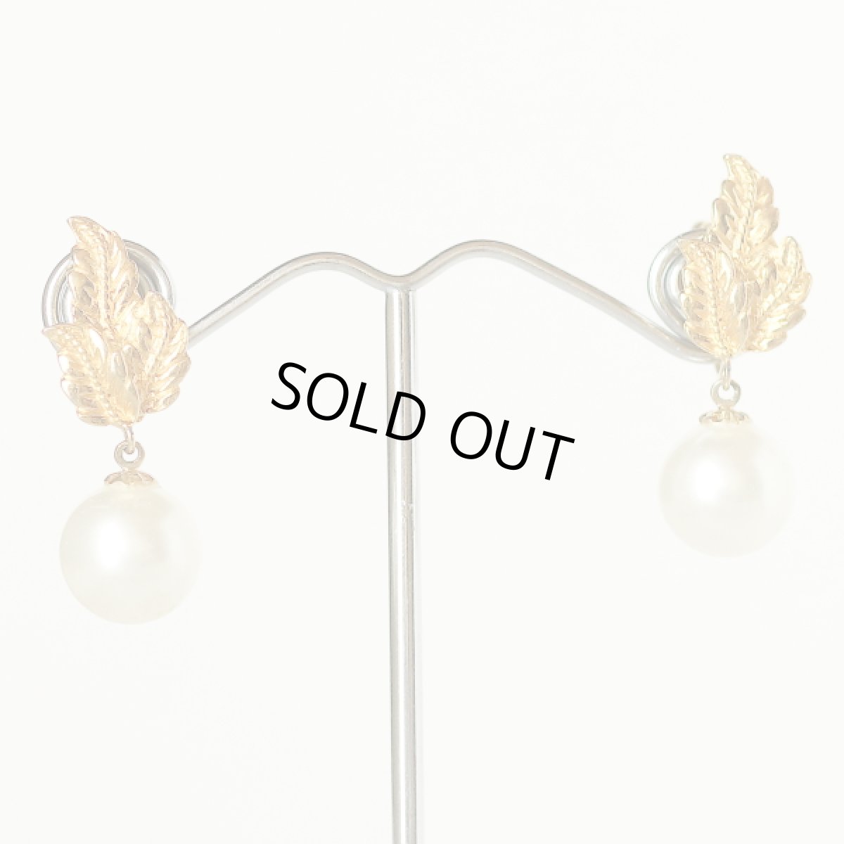 画像6: 1955-65年 刻印Marvella マーベラ  リーフとフェイクパール ビンテージコスチュームジュエリー クリップ式 イヤリング (6)