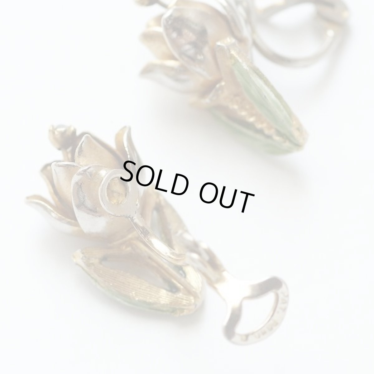 画像9: 刻印PAT PEND チューリップ ビンテージジュエリー クリップ式 イヤリング (9)