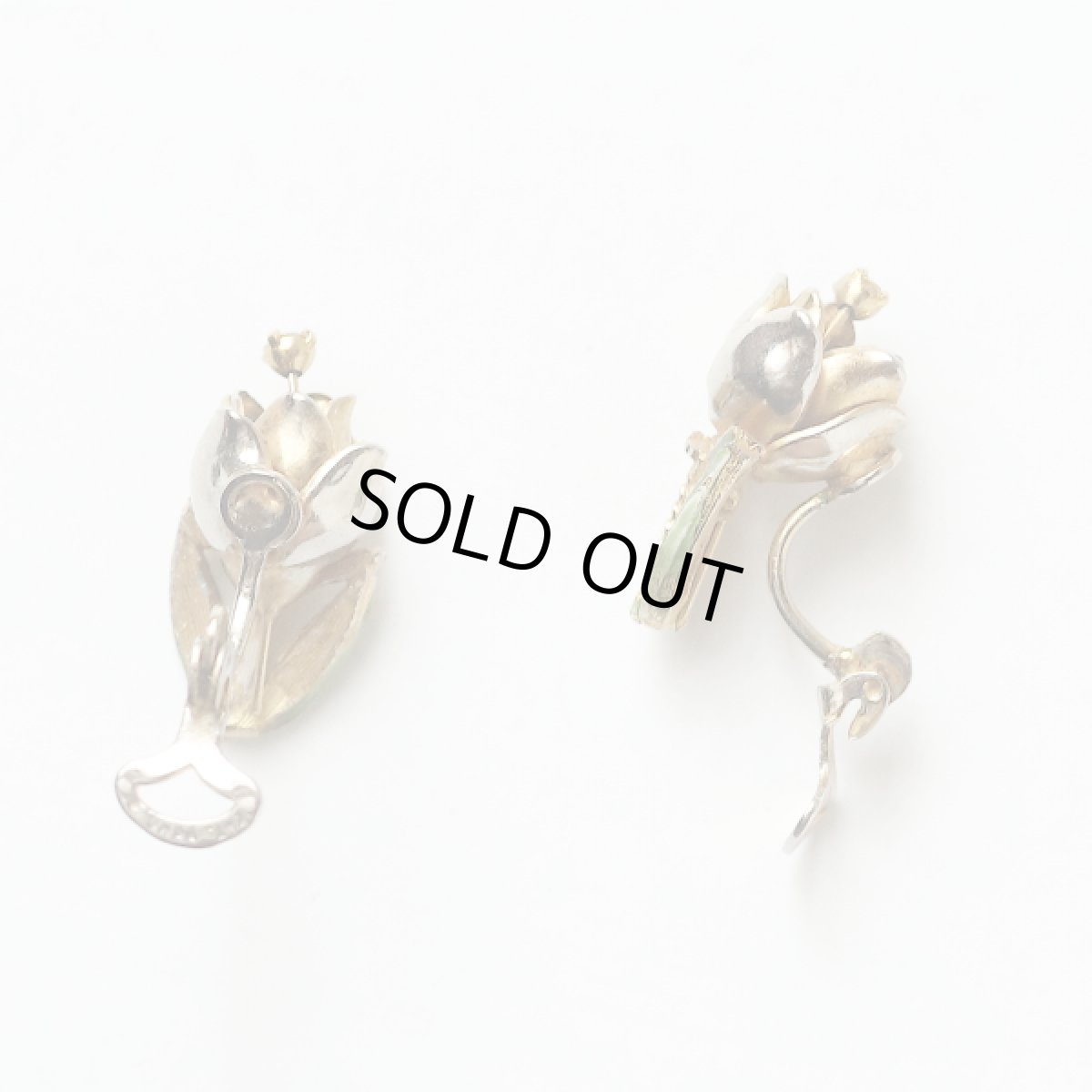 画像6: 刻印PAT PEND チューリップ ビンテージジュエリー クリップ式 イヤリング (6)