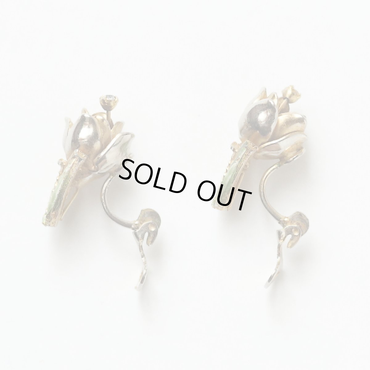 画像5: 刻印PAT PEND チューリップ ビンテージジュエリー クリップ式 イヤリング (5)