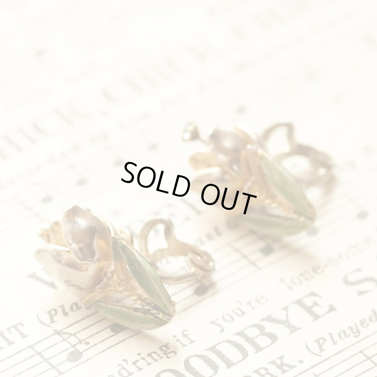 画像2: 刻印PAT PEND チューリップ ビンテージジュエリー クリップ式 イヤリング (2)