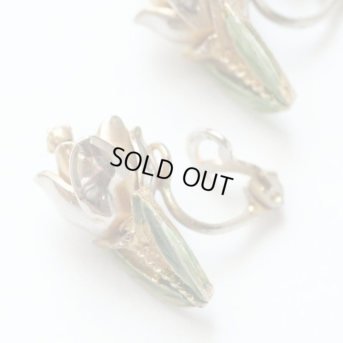 画像8: 刻印PAT PEND チューリップ ビンテージジュエリー クリップ式 イヤリング (8)