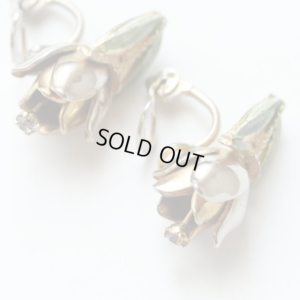 画像7: 刻印PAT PEND チューリップ ビンテージジュエリー クリップ式 イヤリング (7)