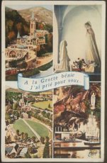 画像1: イギリス 消印1962 アンティークポストカード A LA GROTTE BENIE J AI PRIE POUR VOUS (1)