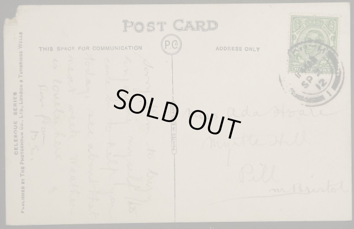 画像2: イギリス 消印あり アンティークポストカード WEYMOUTH ウェーマスの騎馬像 (2)