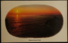 画像1: イギリス  消印あり アンティークポストカード Sunset at Land's End (1)