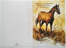 画像3: イギリス ヴィンテージ  金色のサラブレッド馬 バースデーカード (3)