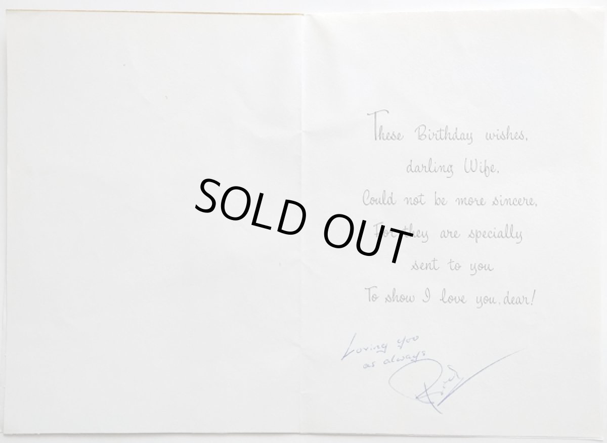 画像2: イギリス ヴィンテージ ピンクのお花と小鳥 バースデーカード (2)