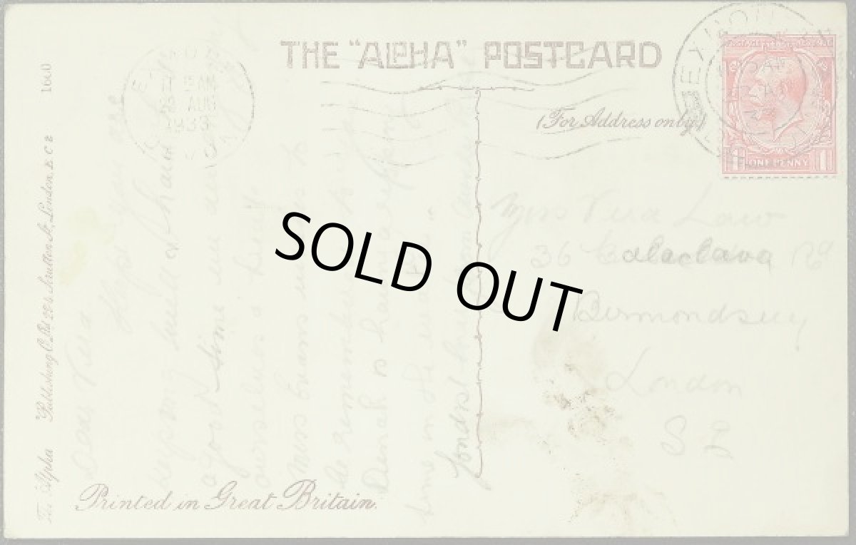 画像2: イギリス 1933年 アンティーク ポストカード 首をかしげる可愛い仔犬たち (2)