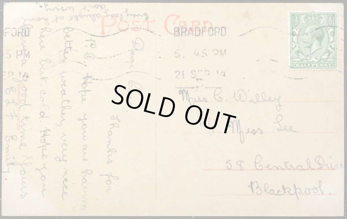 画像2: イギリス 1914年 アンティーク ポストカード  ポーズを決める 女の子 (2)