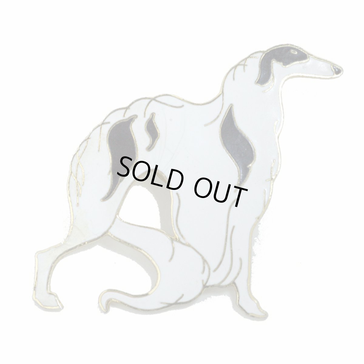 画像2: 英国 ボルゾイ タックピン ヴィンテージ犬ブローチ  (2)