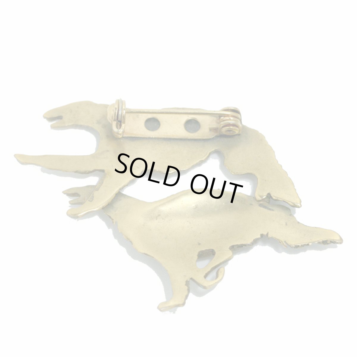 画像4: 英国 ２匹並んで走る ボルゾイ  ヴィンテージ犬ブローチ  (4)