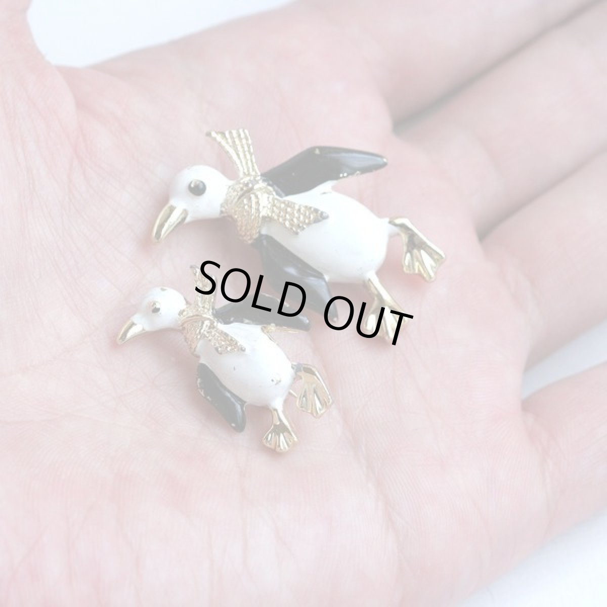 画像12: Gerry's ゲーリーズ ヴィンテージジュエリー ペンギンのデュエットブローチ  (12)