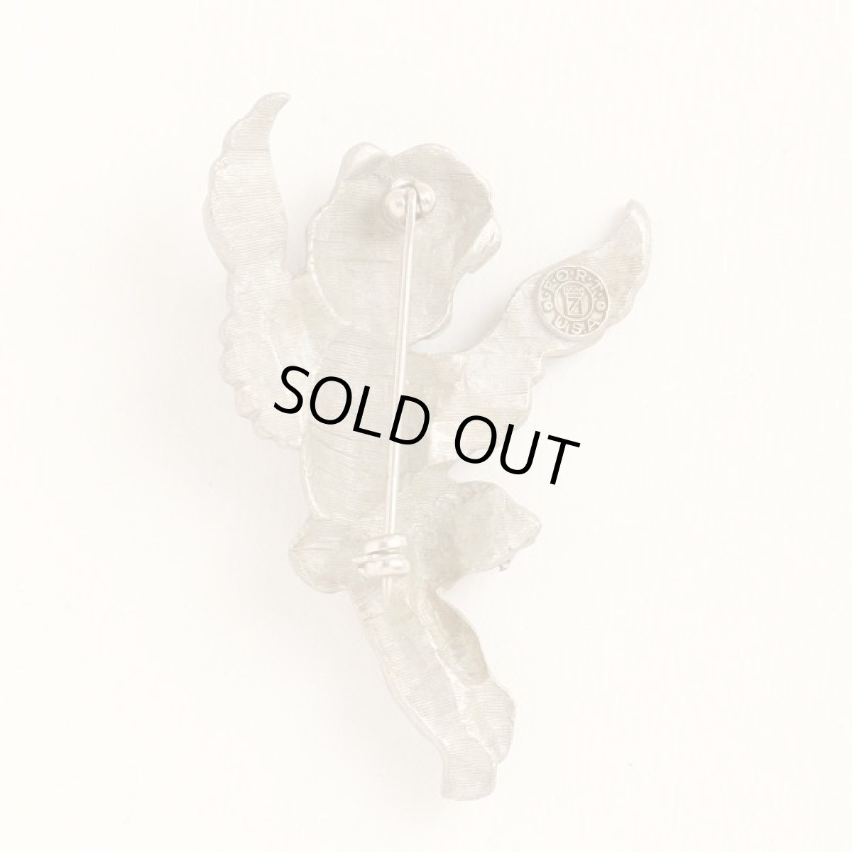 画像7: 刻印PORT USA ヴィンテージジュエリー 天使ブローチ (7)